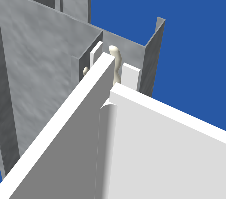Acryloyl cross section Illustraion of a corner Spline A-1010 and A-2020 assembly
