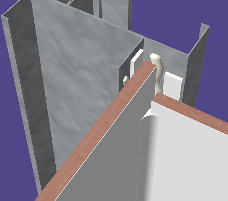 GFRP cross section Illustraion of a corner section and A-1010 and A-2020 assembly