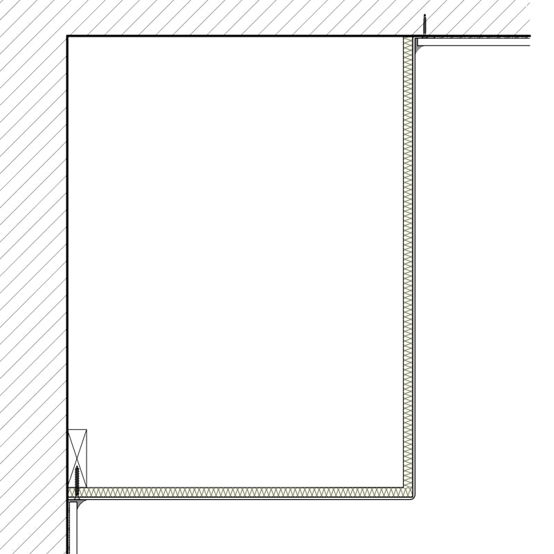 Arcoform Corner Cover with factory insulated spray on closed-cell polyurethane foam.